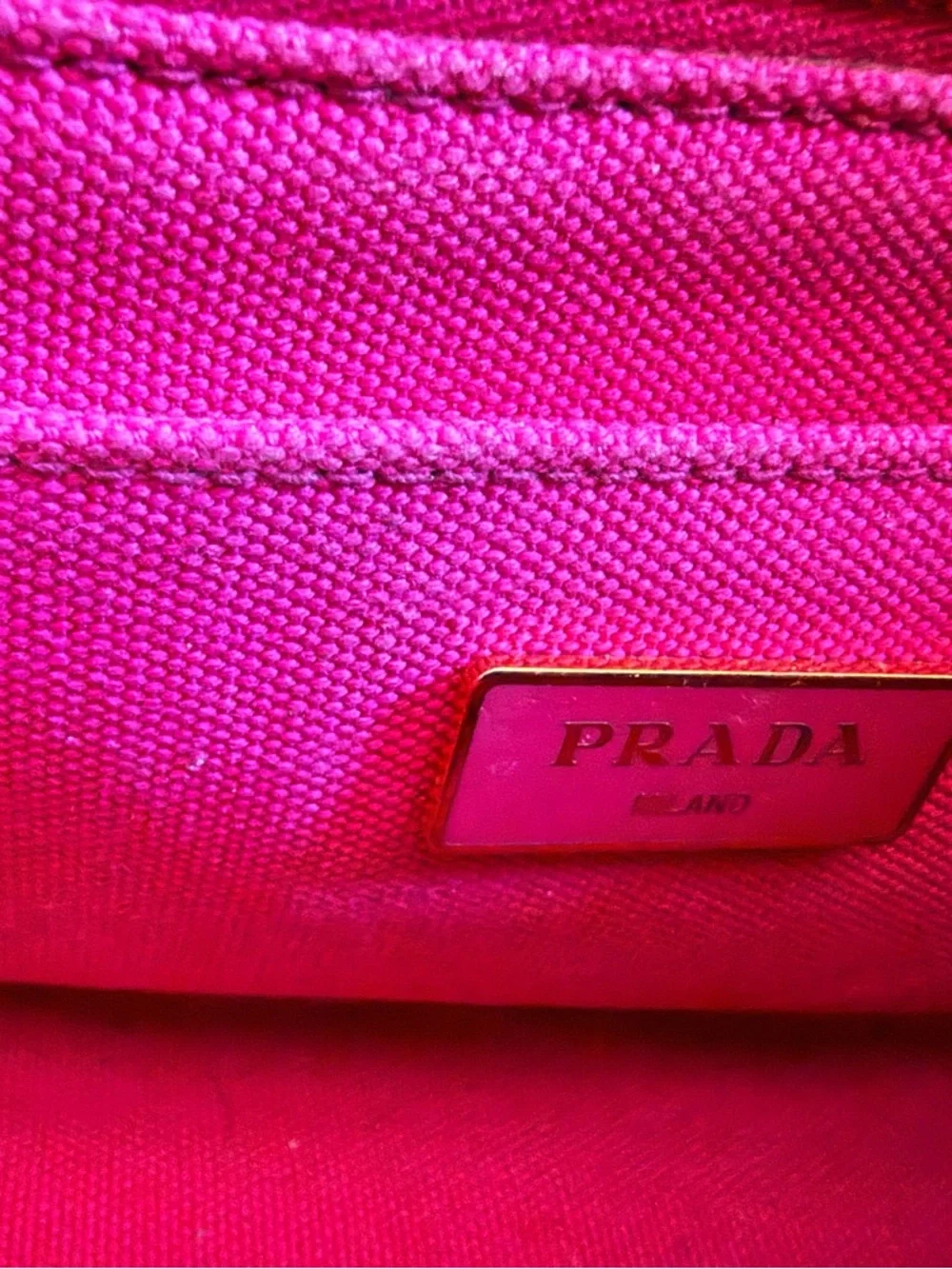Prada Hot Pink Canvas Crossbody with Gold Hardware - Picture 8 of 10